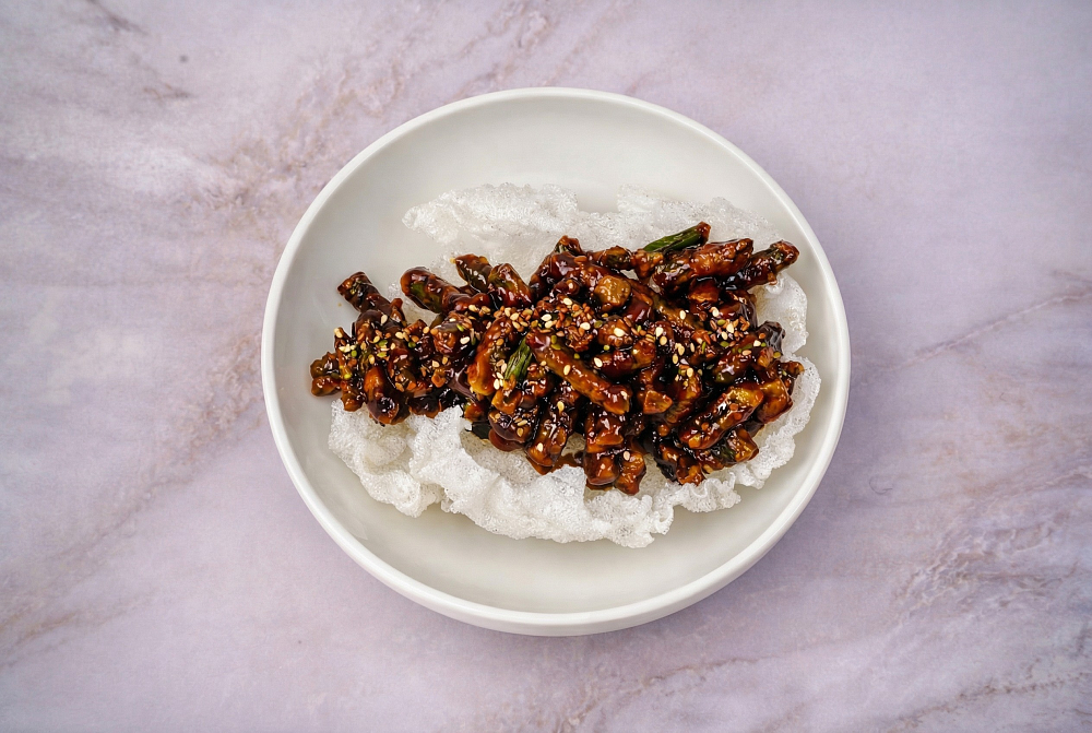 Хрустящая стручковая фасоль в кисло-сладком соусе 